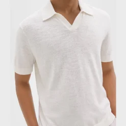 Theory Brenan Polo Shirt In Cotton-Linen-Men T-shirts + Polos|Sweaters + Cardigans