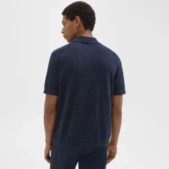 Theory Brenan Polo Shirt In Cotton-Linen-Men T-shirts + Polos|Sweaters + Cardigans