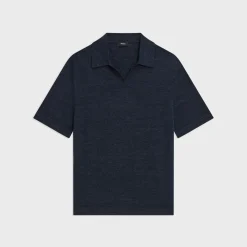 Theory Brenan Polo Shirt In Cotton-Linen-Men T-shirts + Polos|Sweaters + Cardigans