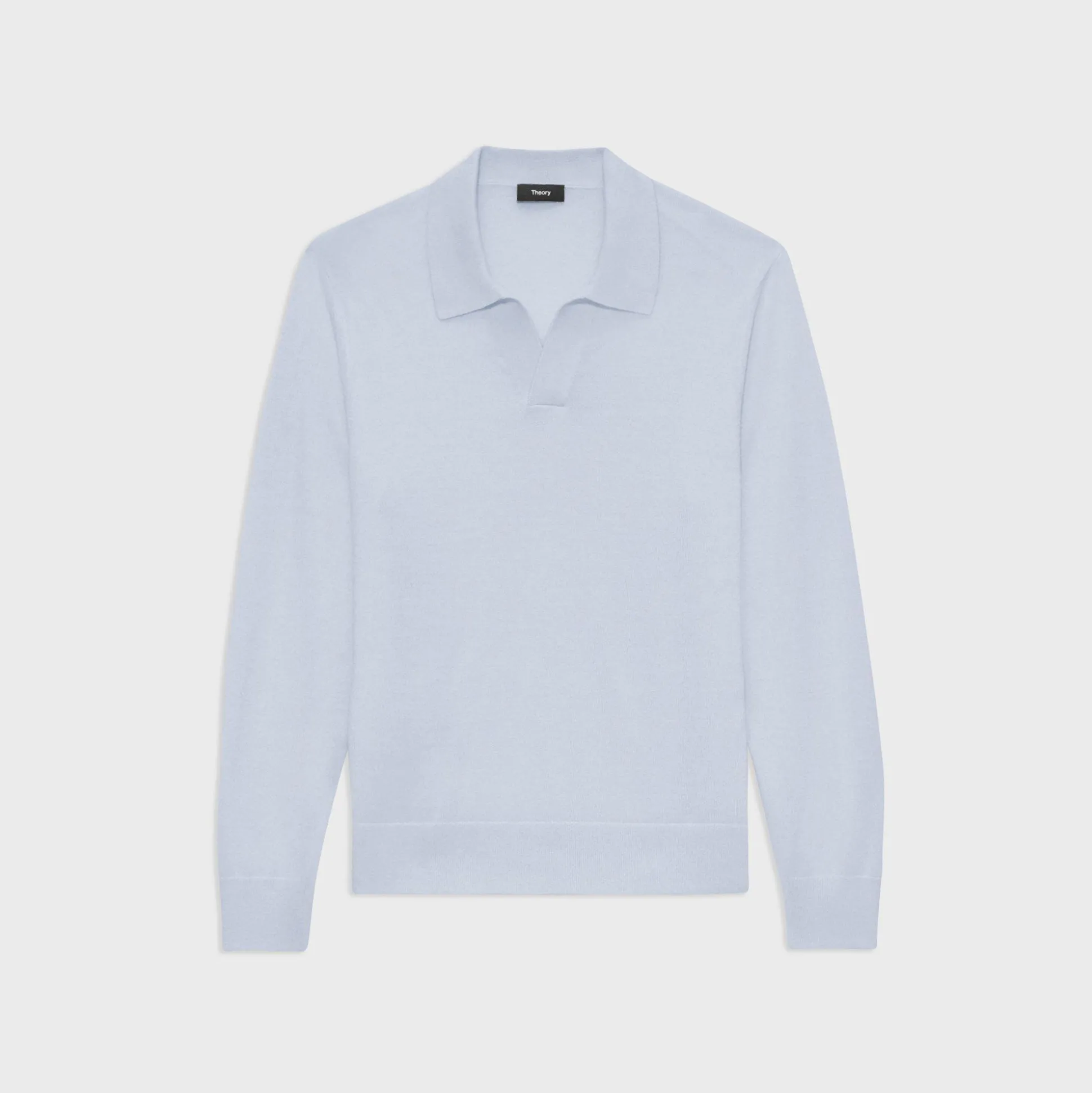 Theory Briody Long-Sleeve Polo In Merino Wool-Men Sweaters + Cardigans