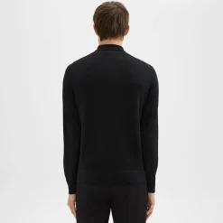 Theory Briody Long-Sleeve Polo In Merino Wool-Men Sweaters + Cardigans