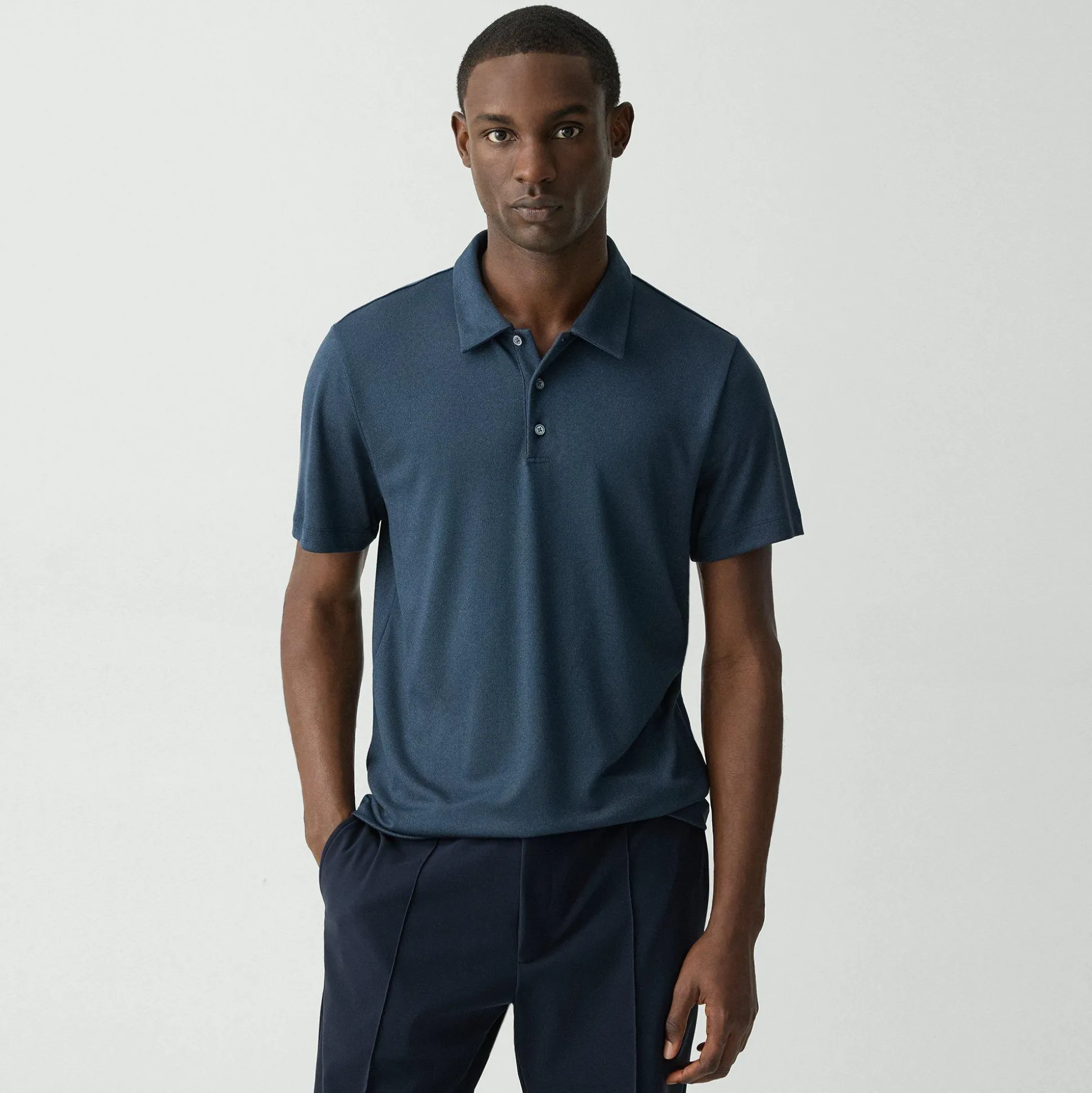 Theory Bron Polo Shirt In Anemone Modal Jersey-Men T-shirts + Polos