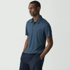 Theory Bron Polo Shirt In Anemone Modal Jersey-Men T-shirts + Polos