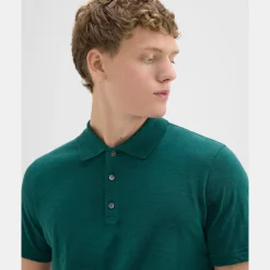 Theory Bron Polo Shirt In Cosmos Slub Cotton-Men T-shirts + Polos