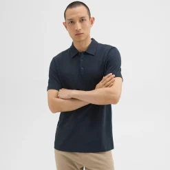 Theory Bron Polo Shirt In Cosmos Slub Cotton-Men T-shirts + Polos