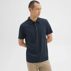 Theory Bron Polo Shirt In Cosmos Slub Cotton-Men T-shirts + Polos
