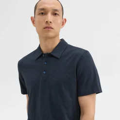 Theory Bron Polo Shirt In Cosmos Slub Cotton-Men T-shirts + Polos