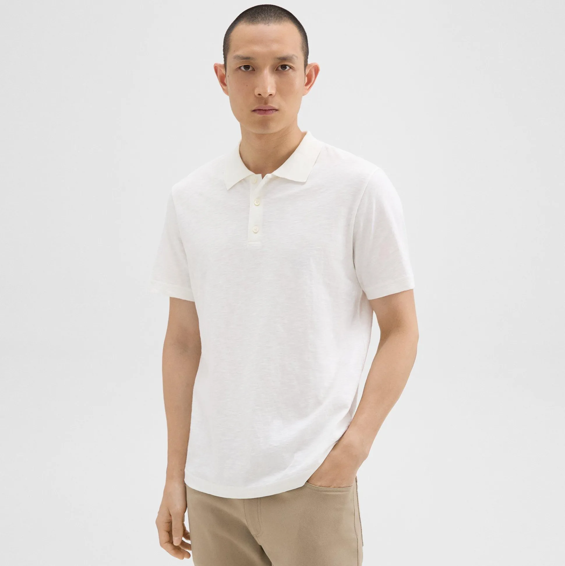 Theory Bron Polo Shirt In Cosmos Slub Cotton-Men T-shirts + Polos
