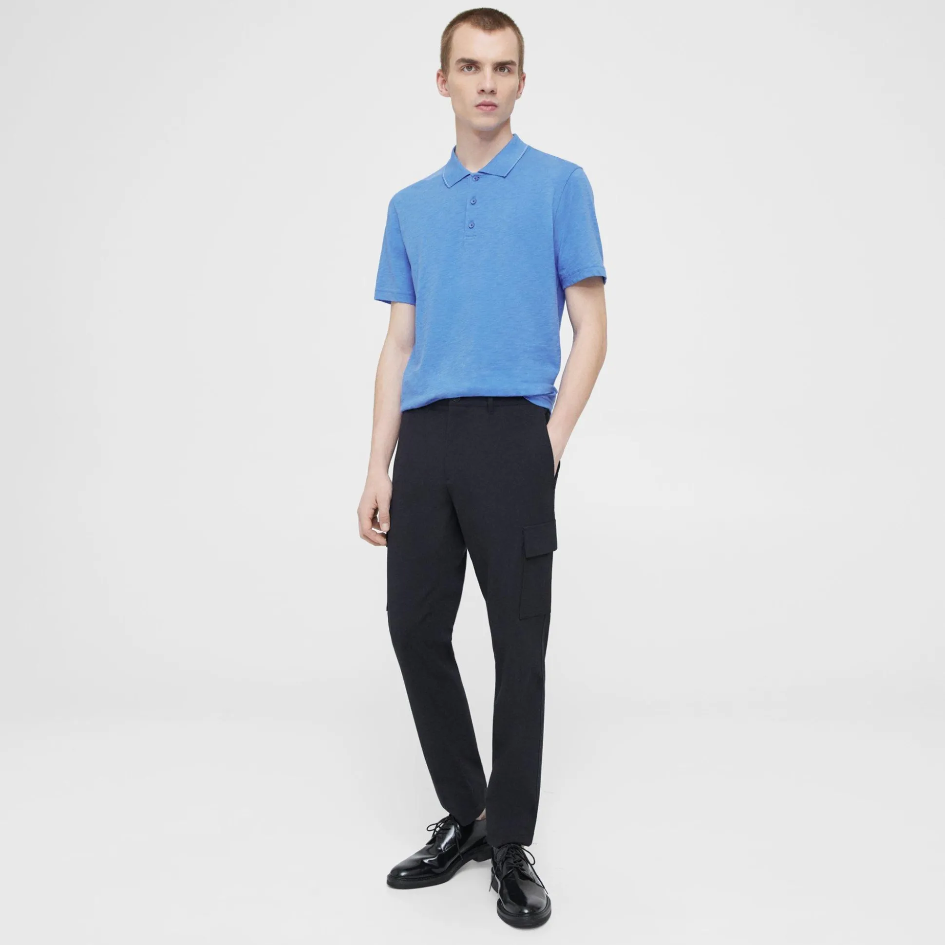 Theory Bron Polo Shirt In Slub Cotton-Men T-shirts + Polos