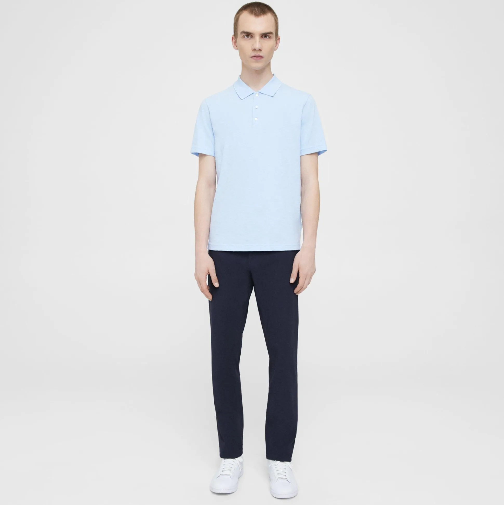Theory Bron Polo Shirt In Slub Cotton-Men T-shirts + Polos