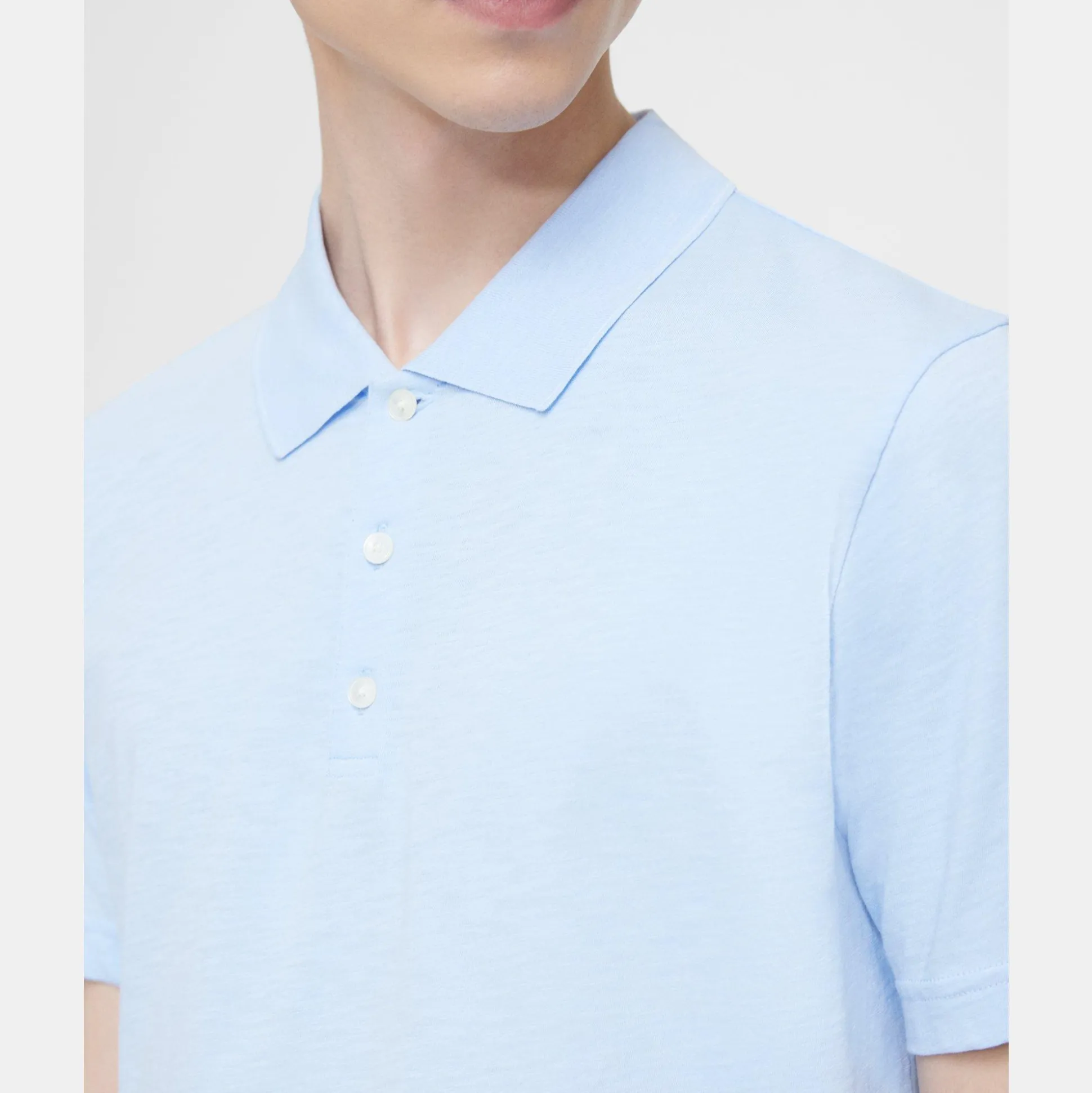 Theory Bron Polo Shirt In Slub Cotton-Men T-shirts + Polos