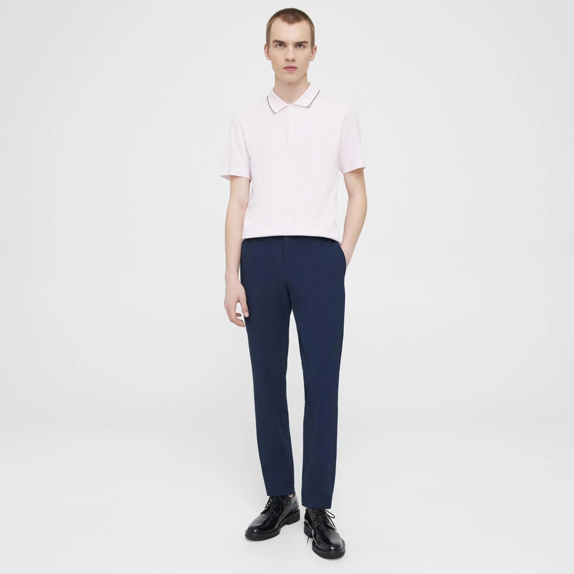 Theory Bron Polo Shirt In Slub Cotton-Men T-shirts + Polos