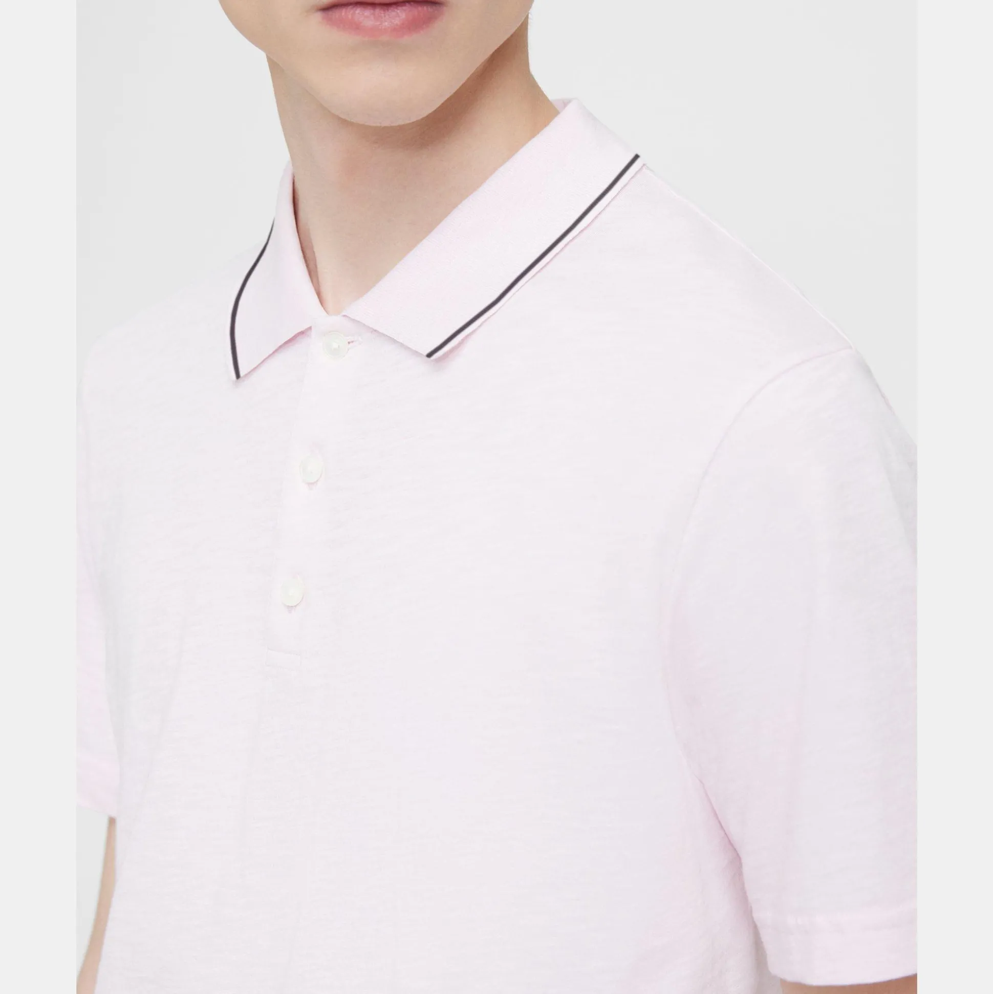 Theory Bron Polo Shirt In Slub Cotton-Men T-shirts + Polos