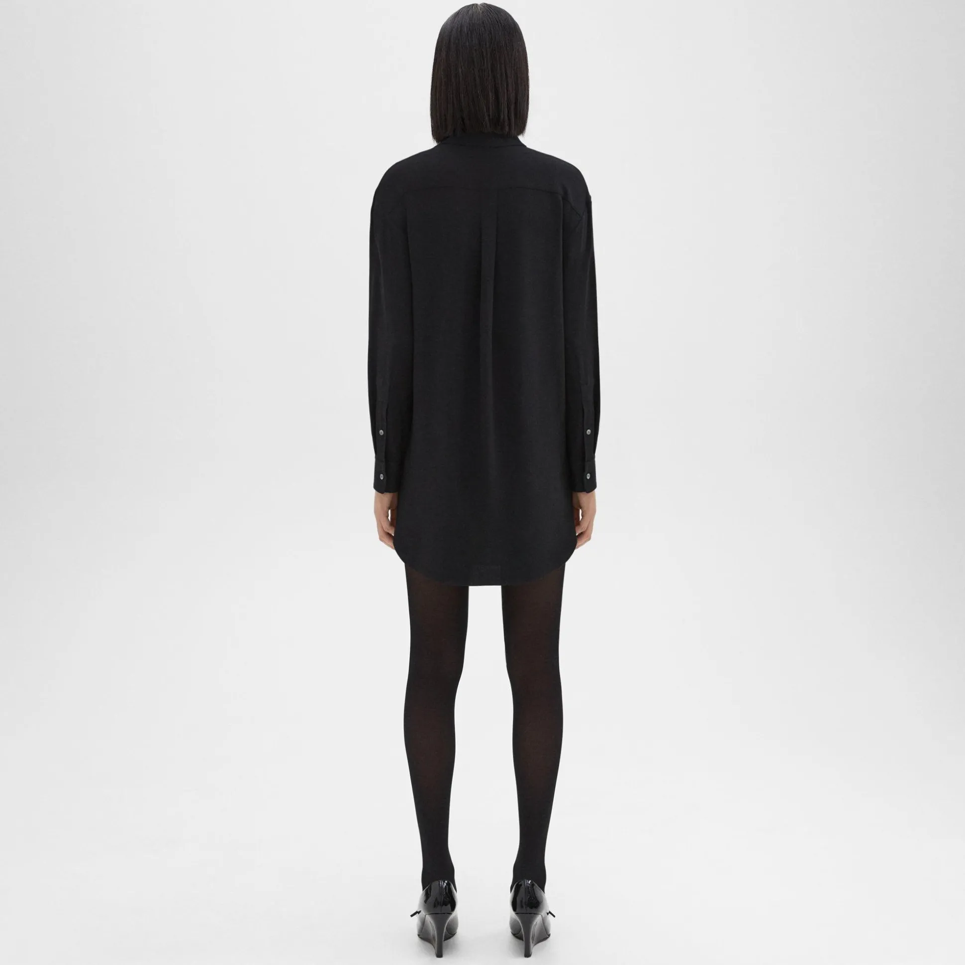Theory Button-Up Tunic In Crepe-Women Dresses