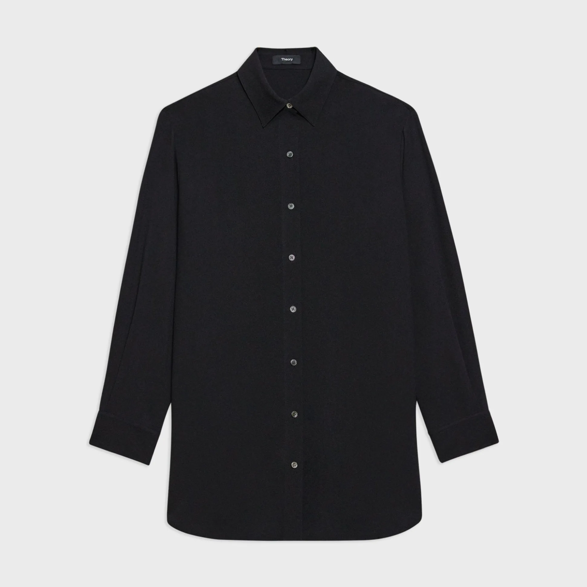 Theory Button-Up Tunic In Crepe-Women Dresses