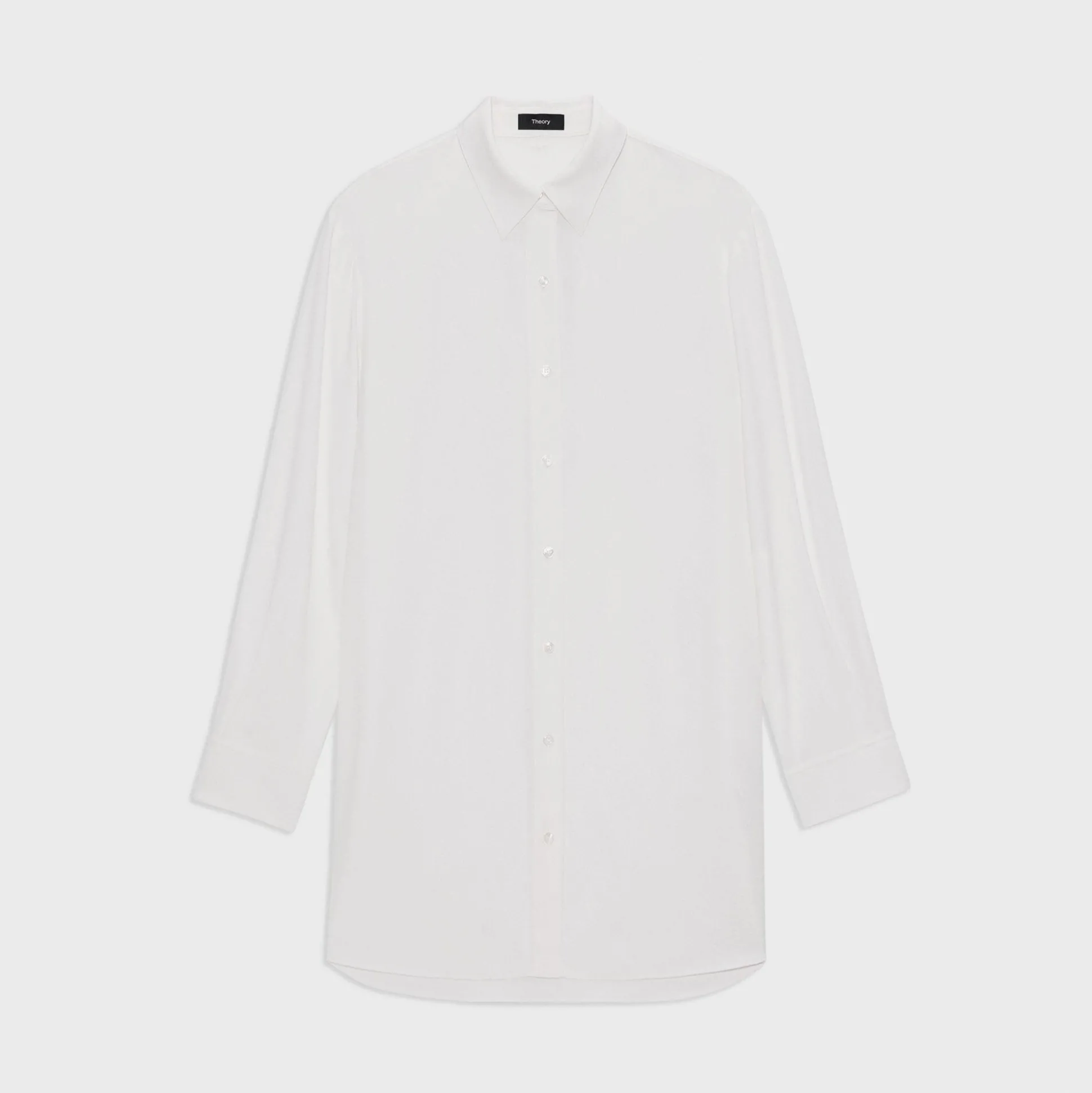 Theory Button-Up Tunic In Crepe-Women Dresses