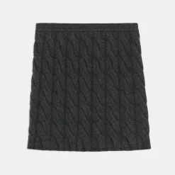 Theory Cable Knit Mini Skirt In Felted Wool-Cashmere-Women Skirts
