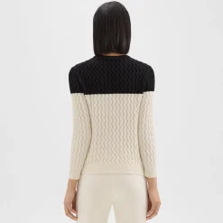 Theory Cable Knit Sweater In Cashmere-Women Sweaters + Cardigans