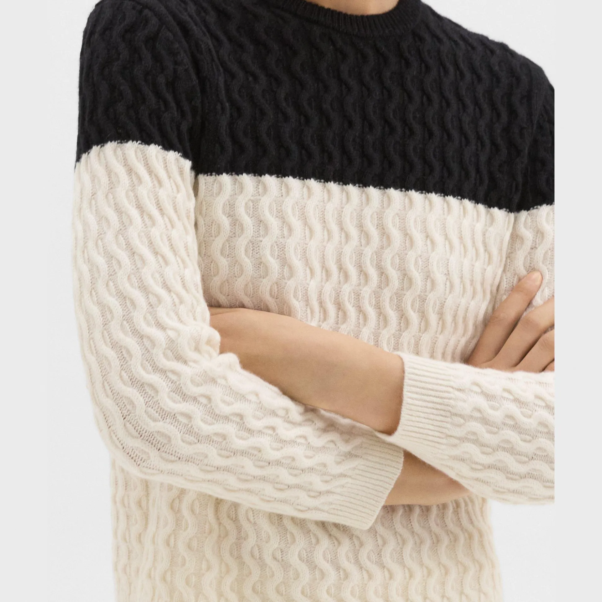Theory Cable Knit Sweater In Cashmere-Women Sweaters + Cardigans