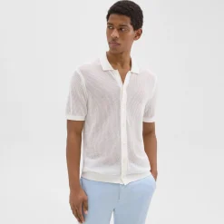 Theory Cairn Short-Sleeve Shirt In Cotton-Men Sweaters + Cardigans|Shirts