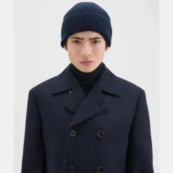 Theory Camden Beanie In Ribbed Cashmere-Men Accessories