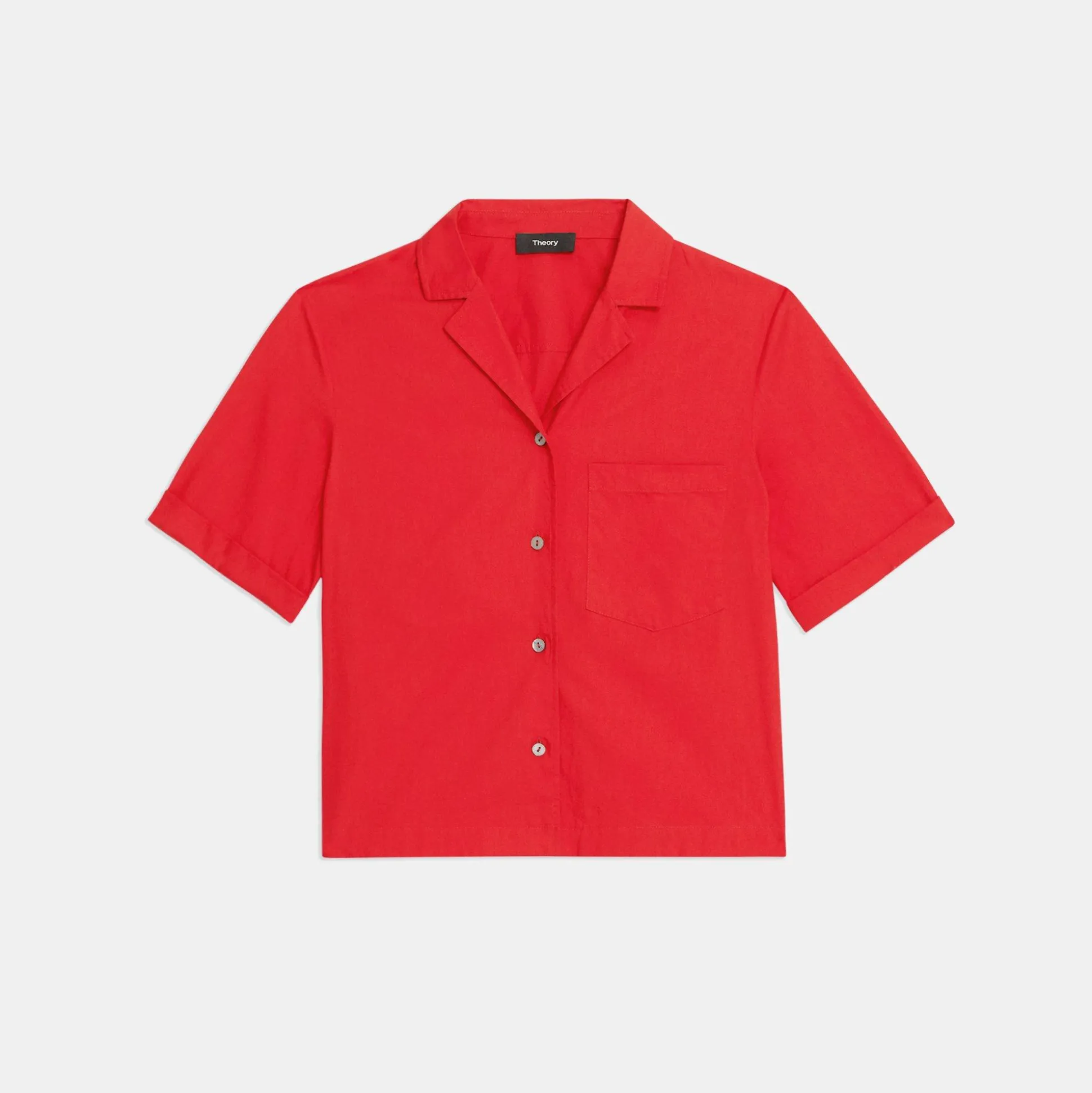 Theory Camp Shirt In Cotton-Women Tops