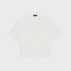 Theory Camp Shirt In Silk Georgette-Women Tops