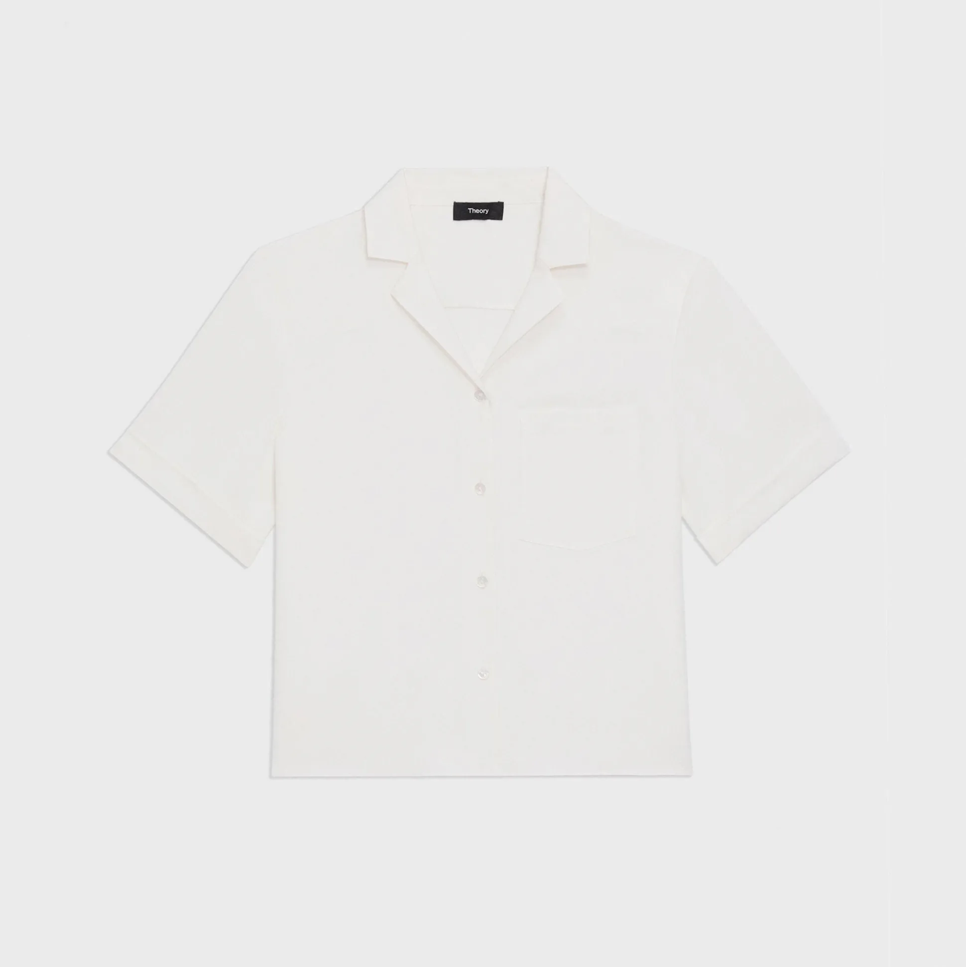 Theory Camp Shirt In Silk Georgette-Women Tops