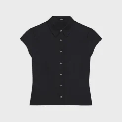 Theory Cap Sleeve Shirt In Silk Georgette-Women Tops