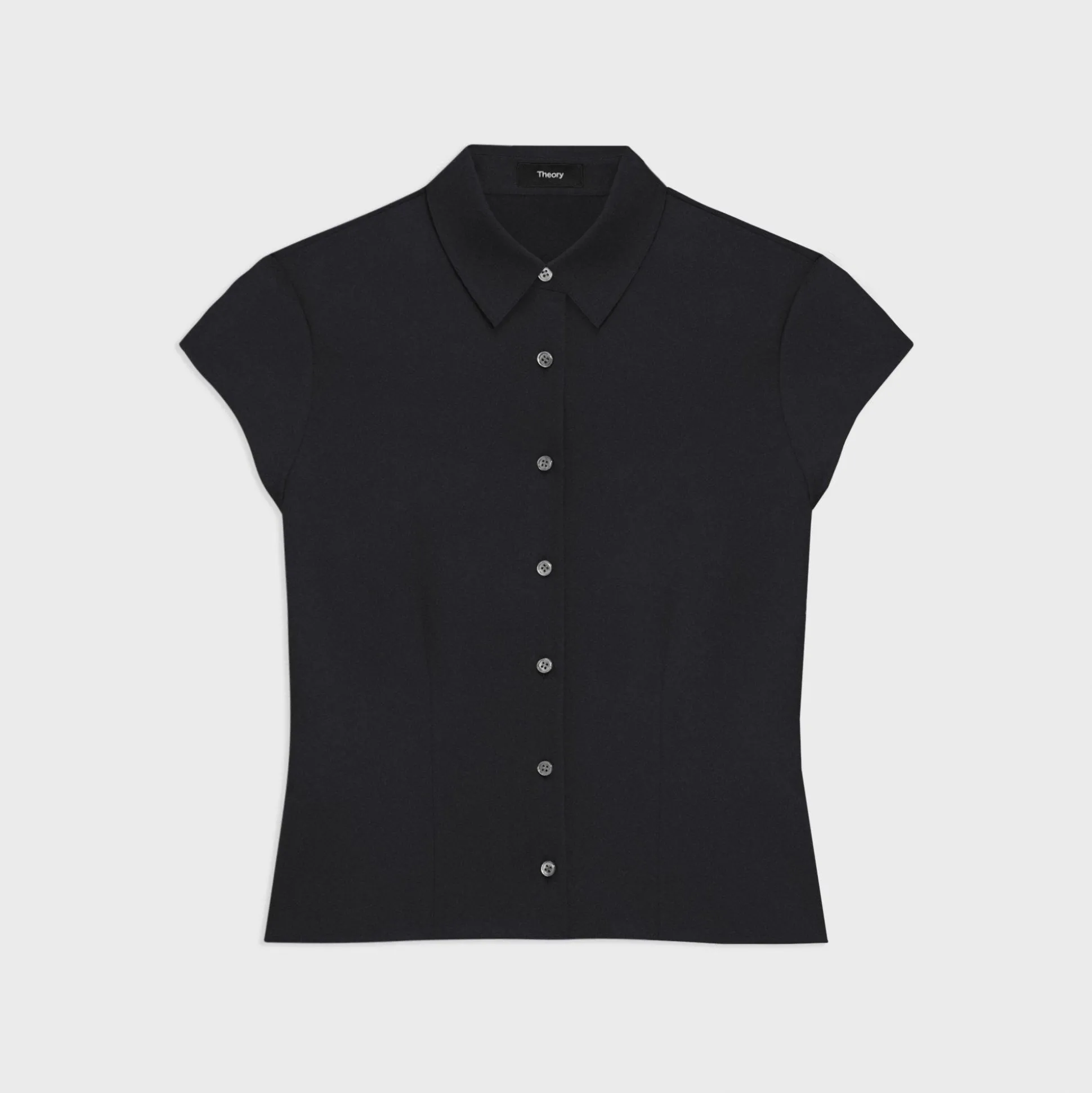Theory Cap Sleeve Shirt In Silk Georgette-Women Tops