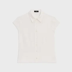Theory Cap Sleeve Shirt In Silk Georgette-Women Tops