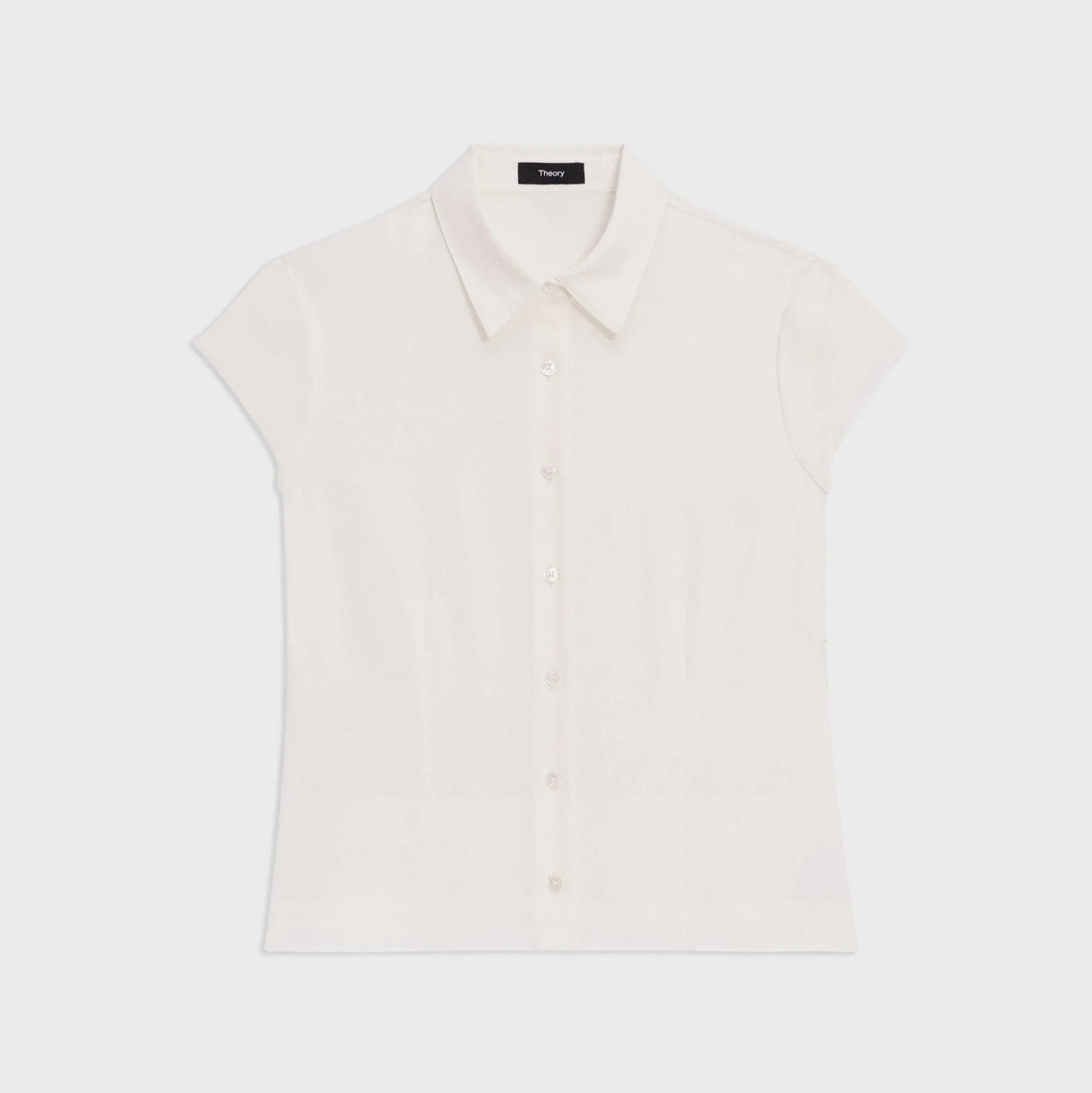 Theory Cap Sleeve Shirt In Silk Georgette-Women Tops