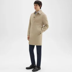 Theory Car Coat In Cotton Twill-Men Outerwear