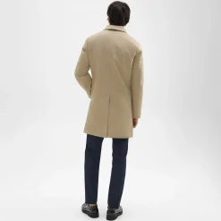 Theory Car Coat In Cotton Twill-Men Outerwear