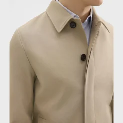 Theory Car Coat In Cotton Twill-Men Outerwear