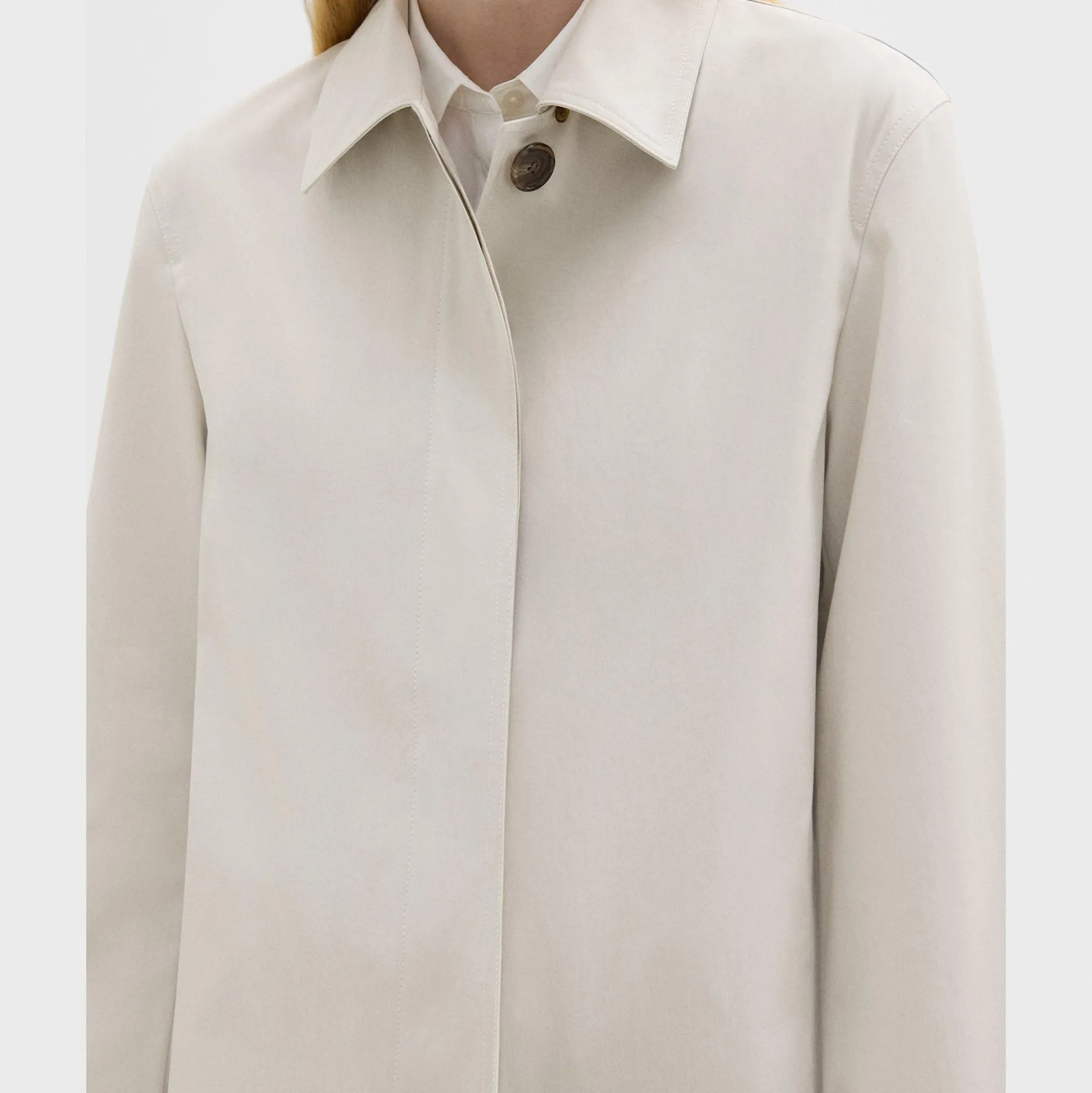 Theory Car Coat In Cotton-Blend-Women Outerwear