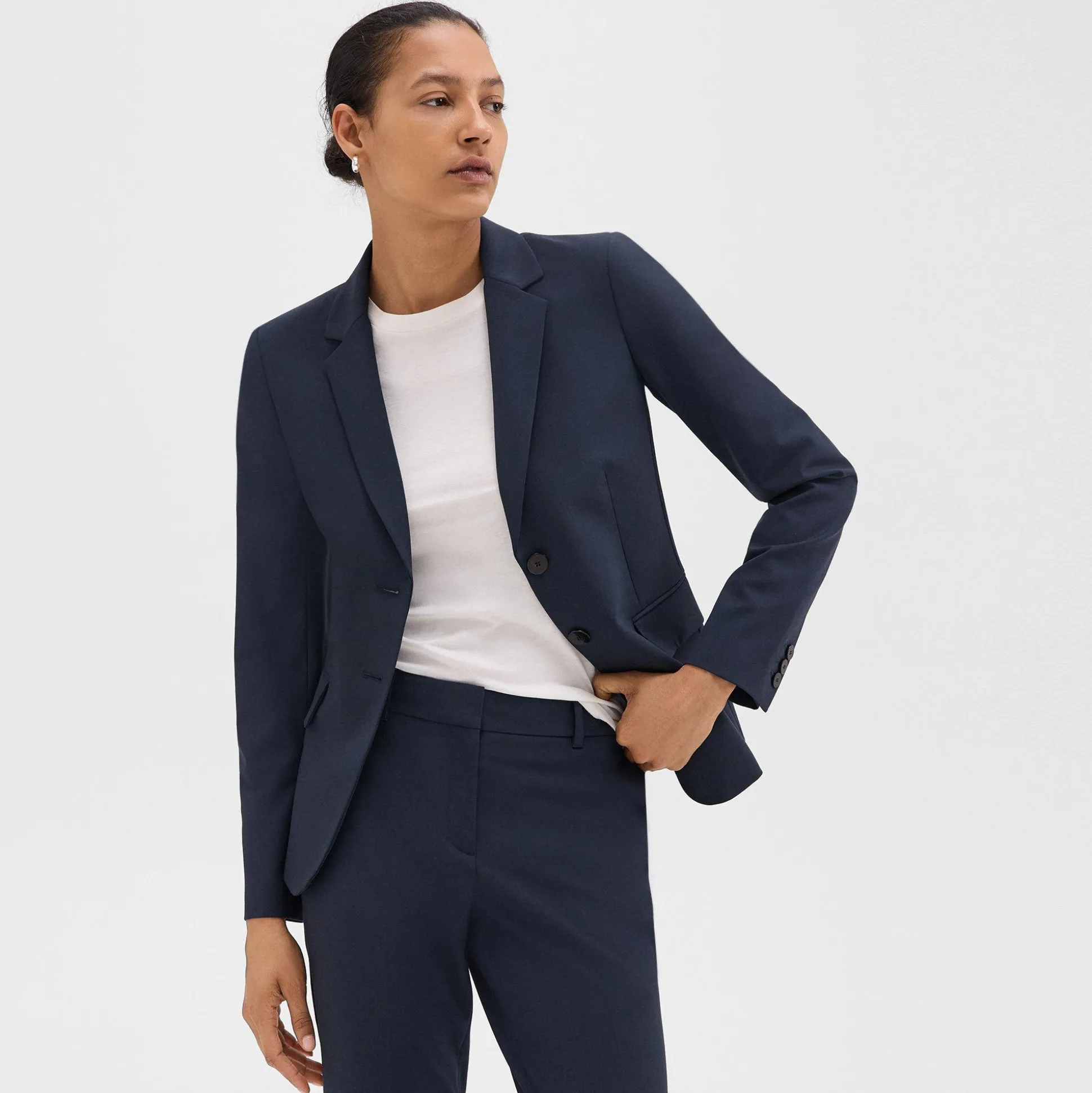 Theory Carissa Blazer In Good Wool-Women Blazers + Jackets|Suits