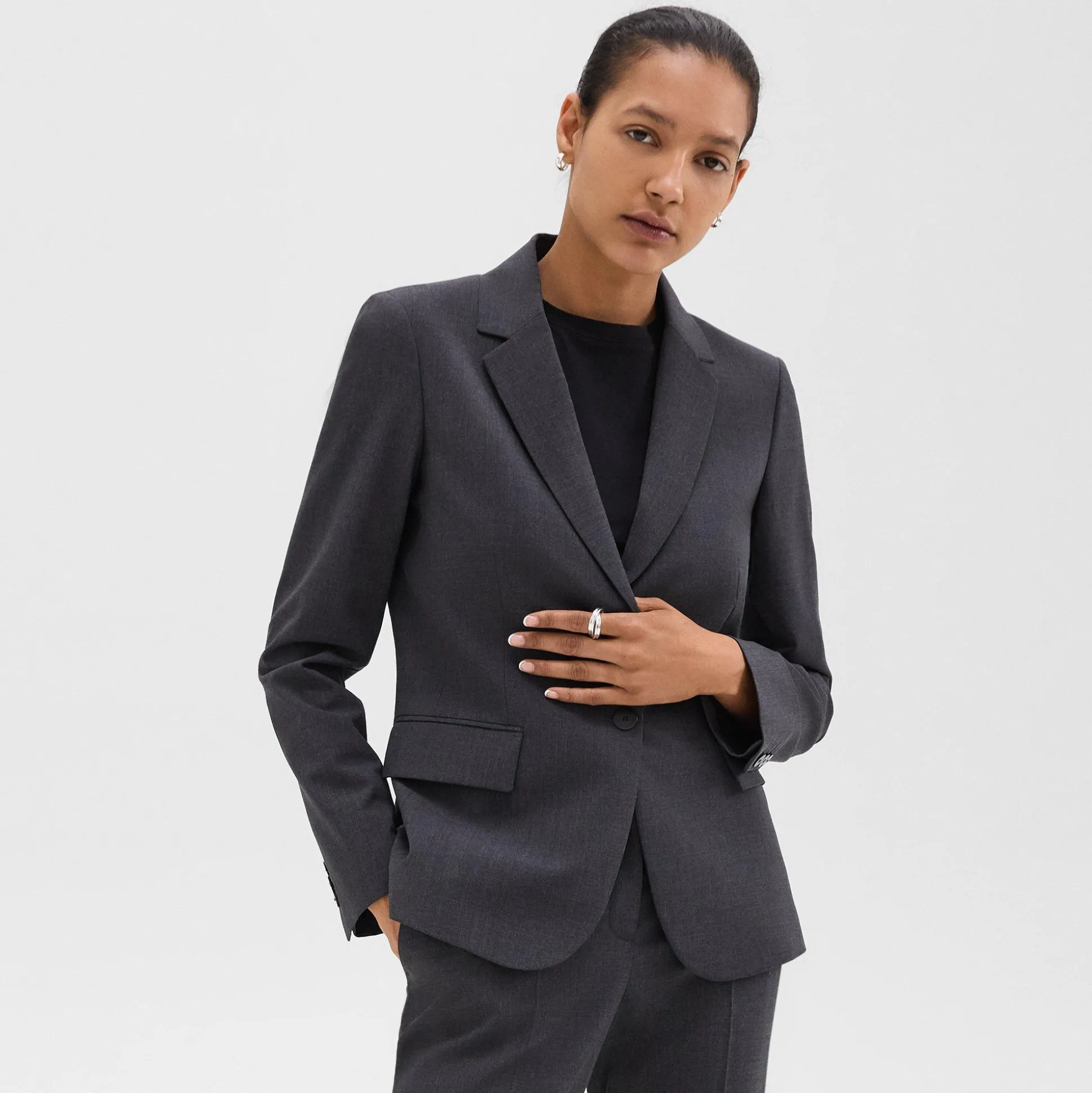 Theory Carissa Blazer In Good Wool-Women Suits|Blazers + Jackets