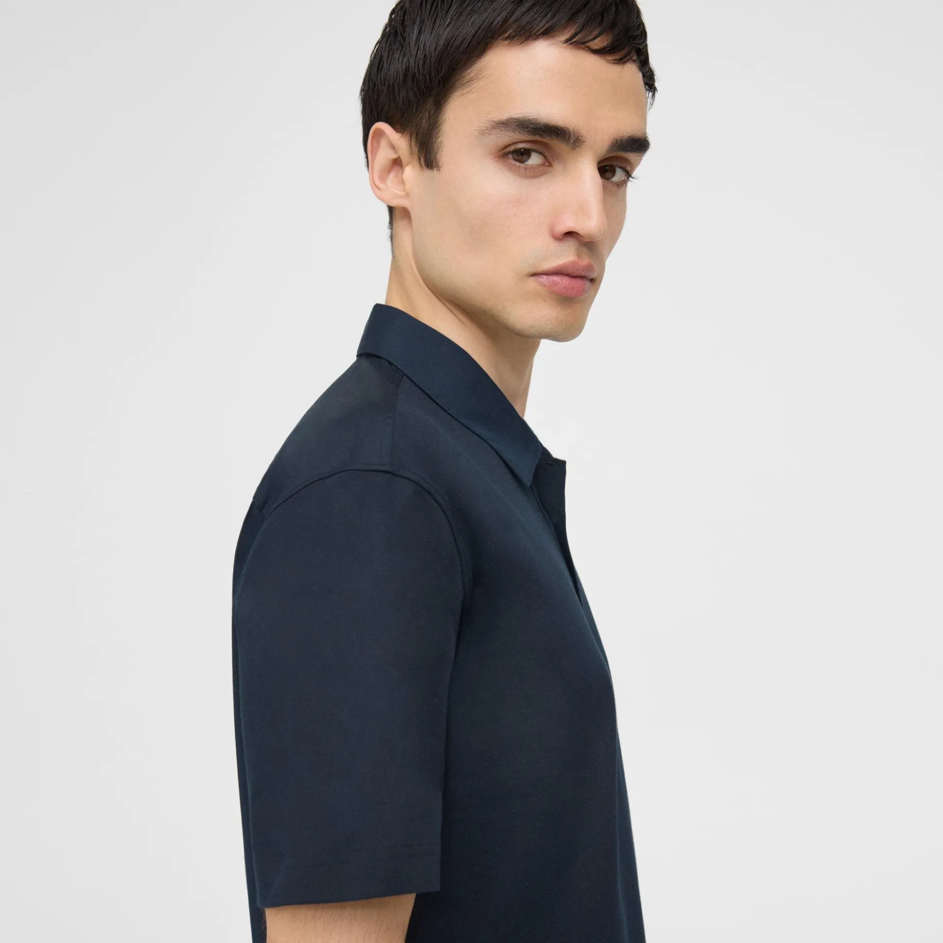 Theory Carlom Combo Polo In Cotton Jersey-Men T-shirts + Polos
