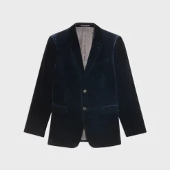 Theory Chambers Blazer In Stretch Velvet-Men Suits|Blazers + Jackets