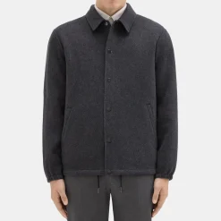 Theory Classic Coaches Jacket In Double-Face Wool-Cashmere-Men Outerwear