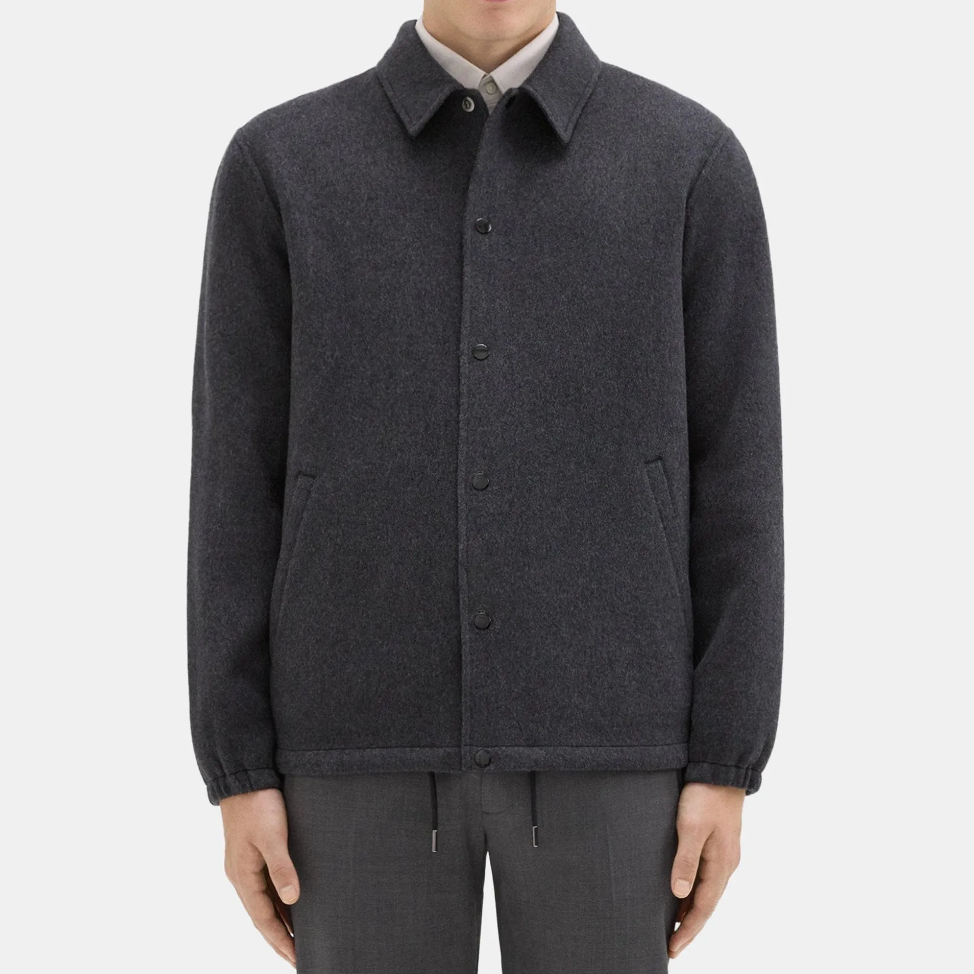 Theory Classic Coaches Jacket In Double-Face Wool-Cashmere-Men Outerwear