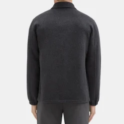 Theory Classic Coaches Jacket In Double-Face Wool-Cashmere-Men Outerwear