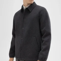 Theory Classic Coaches Jacket In Double-Face Wool-Cashmere-Men Outerwear
