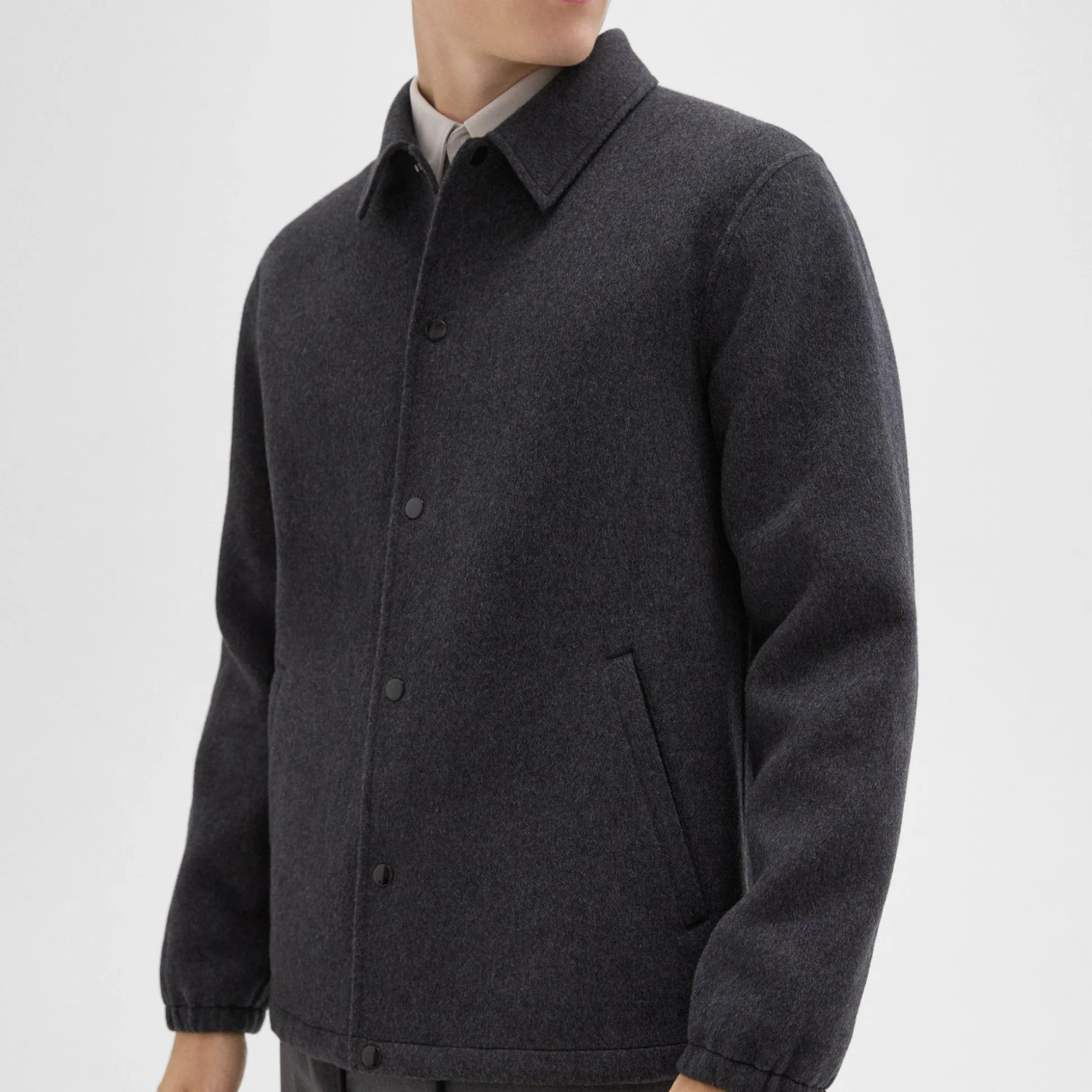 Theory Classic Coaches Jacket In Double-Face Wool-Cashmere-Men Outerwear