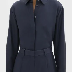 Theory Classic Menswear Shirt In Viscose Twill-Women Tops