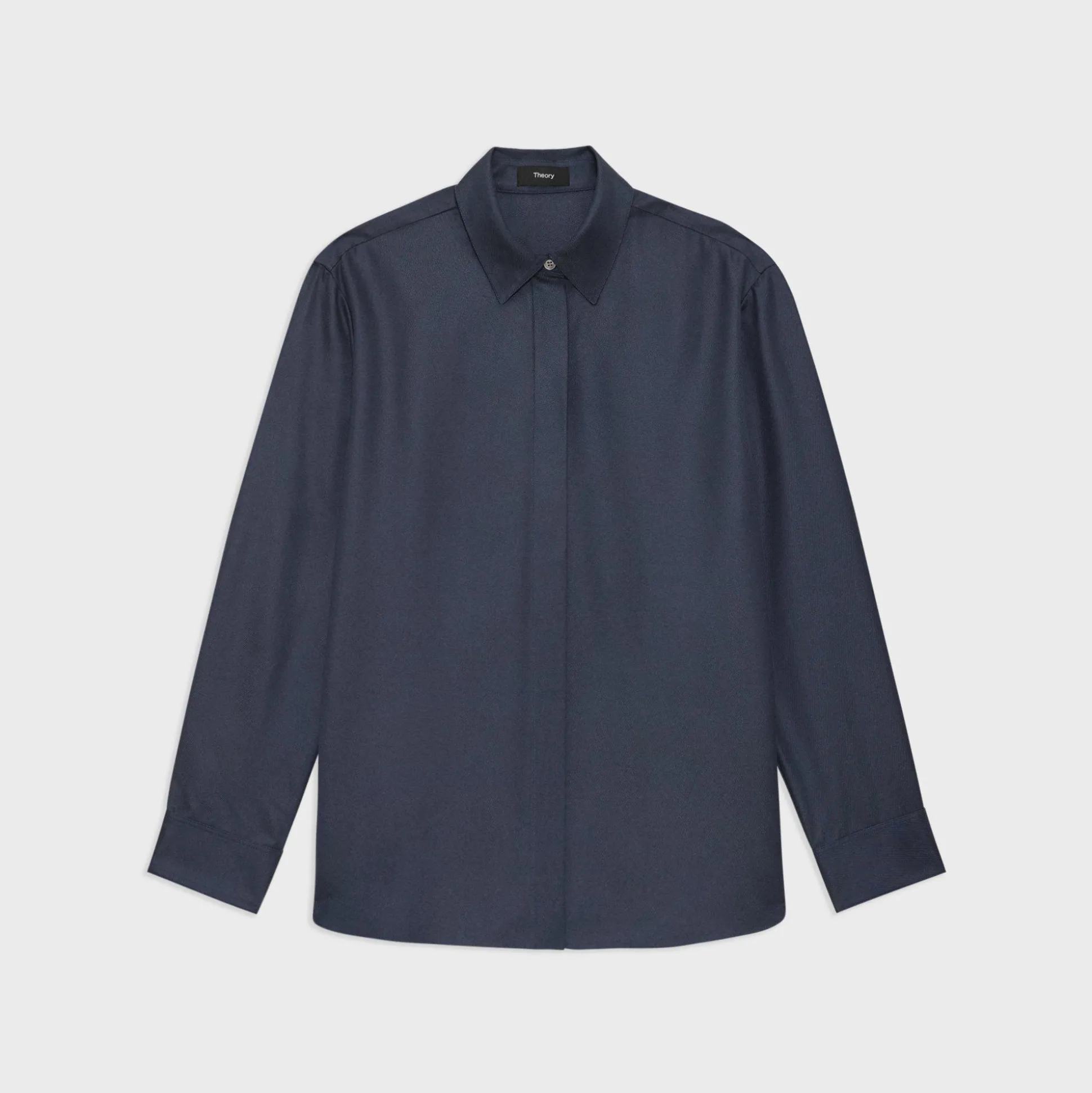 Theory Classic Menswear Shirt In Viscose Twill-Women Tops