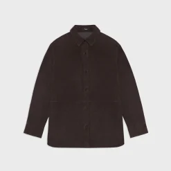 Theory Classic Menswear Shirt In Suede-Women Tops