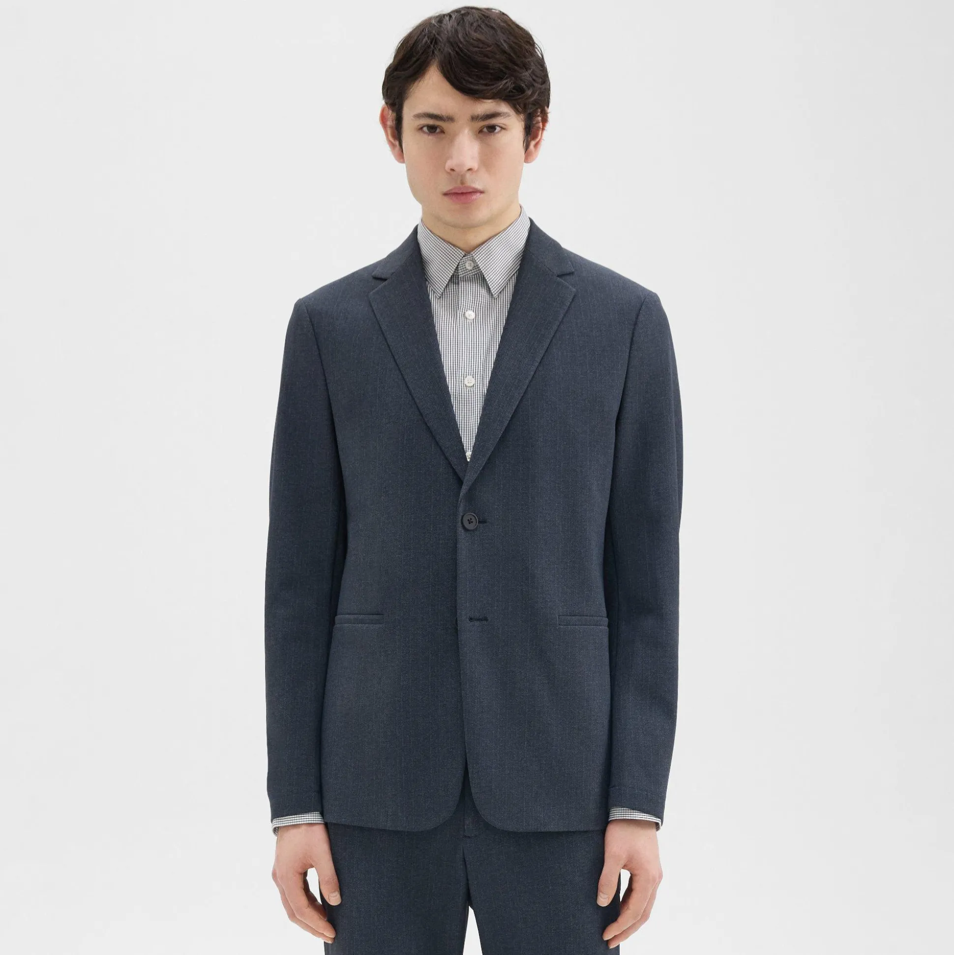 Theory Clinton Blazer In Herringbone Precision Ponte-Men Suits|Blazers + Jackets