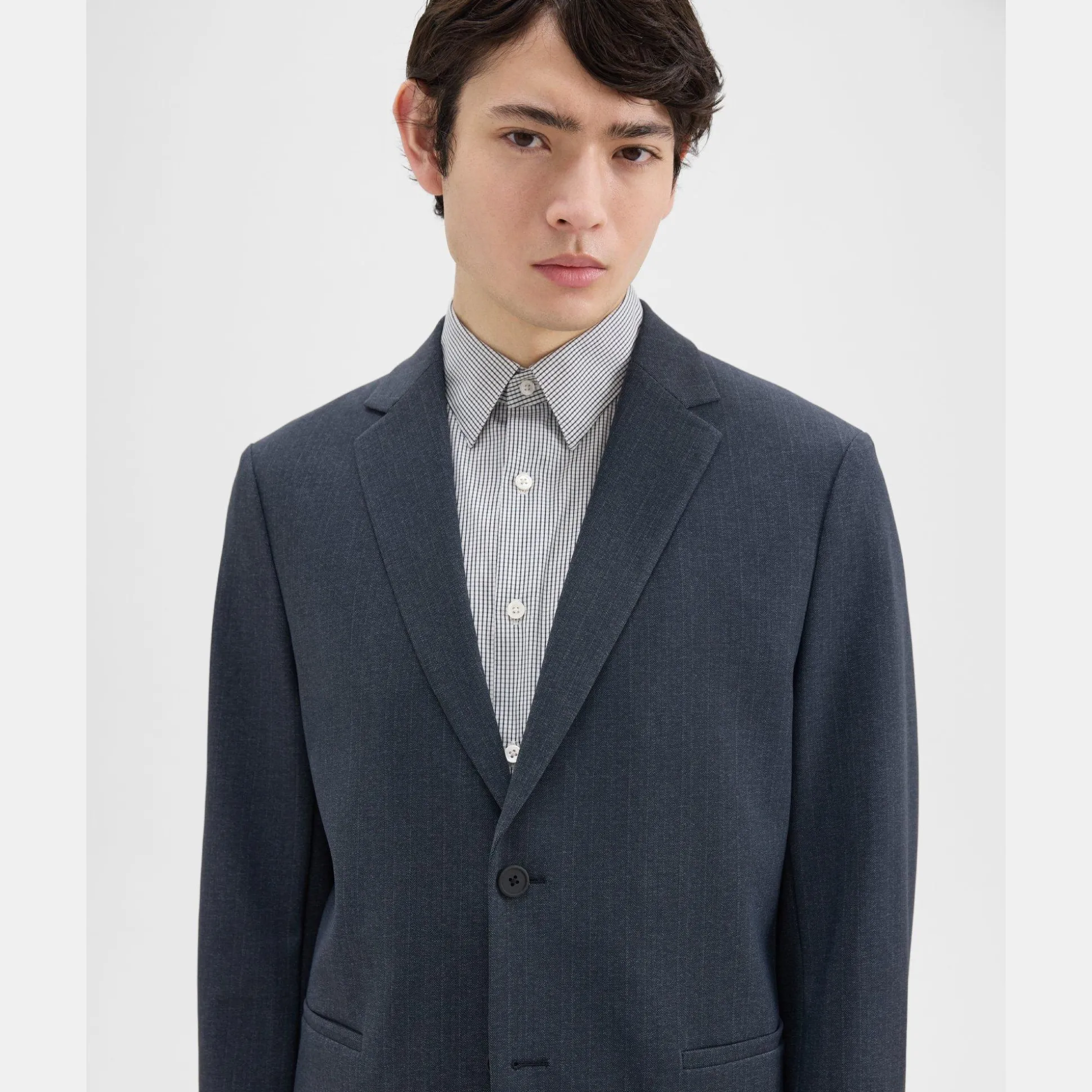 Theory Clinton Blazer In Herringbone Precision Ponte-Men Suits|Blazers + Jackets